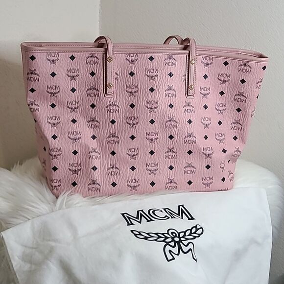 💯Authentic MCM Visetos Pink Tote Bag with Pouch 🍀 - Picture 8 of 16